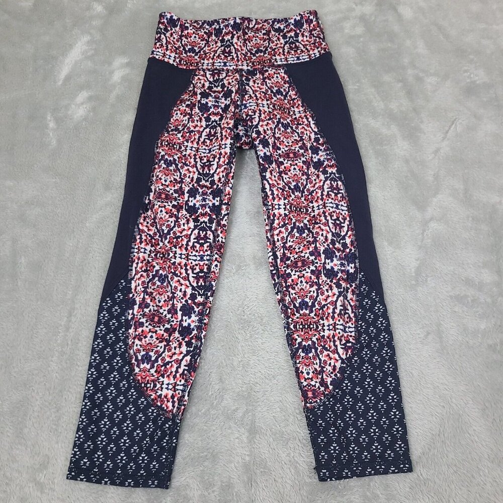 Athleta High Rise Indigo‎ Shores Chauranga Capri Leggins Sz XXS